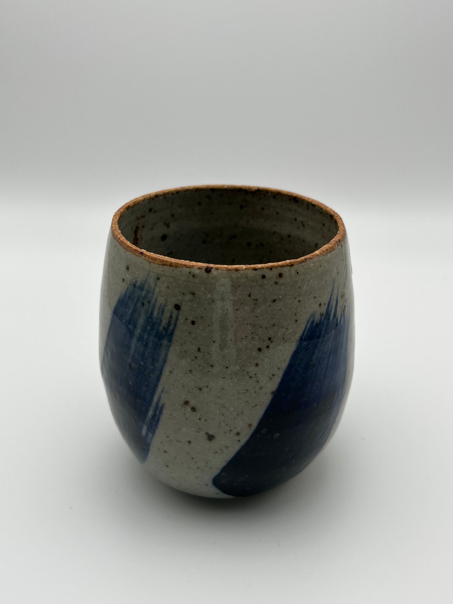 Brushstroke Wine Tumbler in Blue & Black