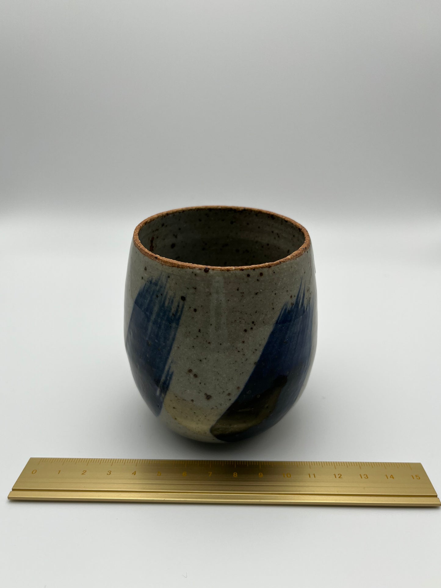 Brushstroke Wine Tumbler in Blue & Black