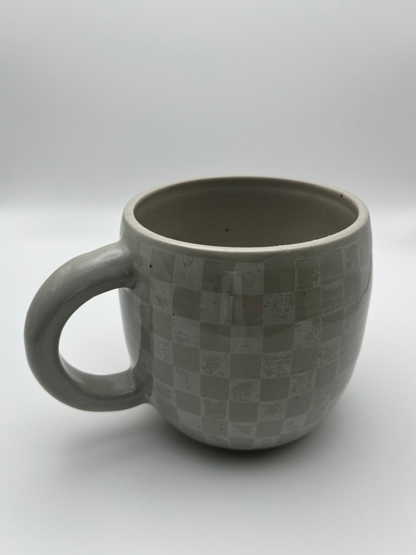 White Check Mug