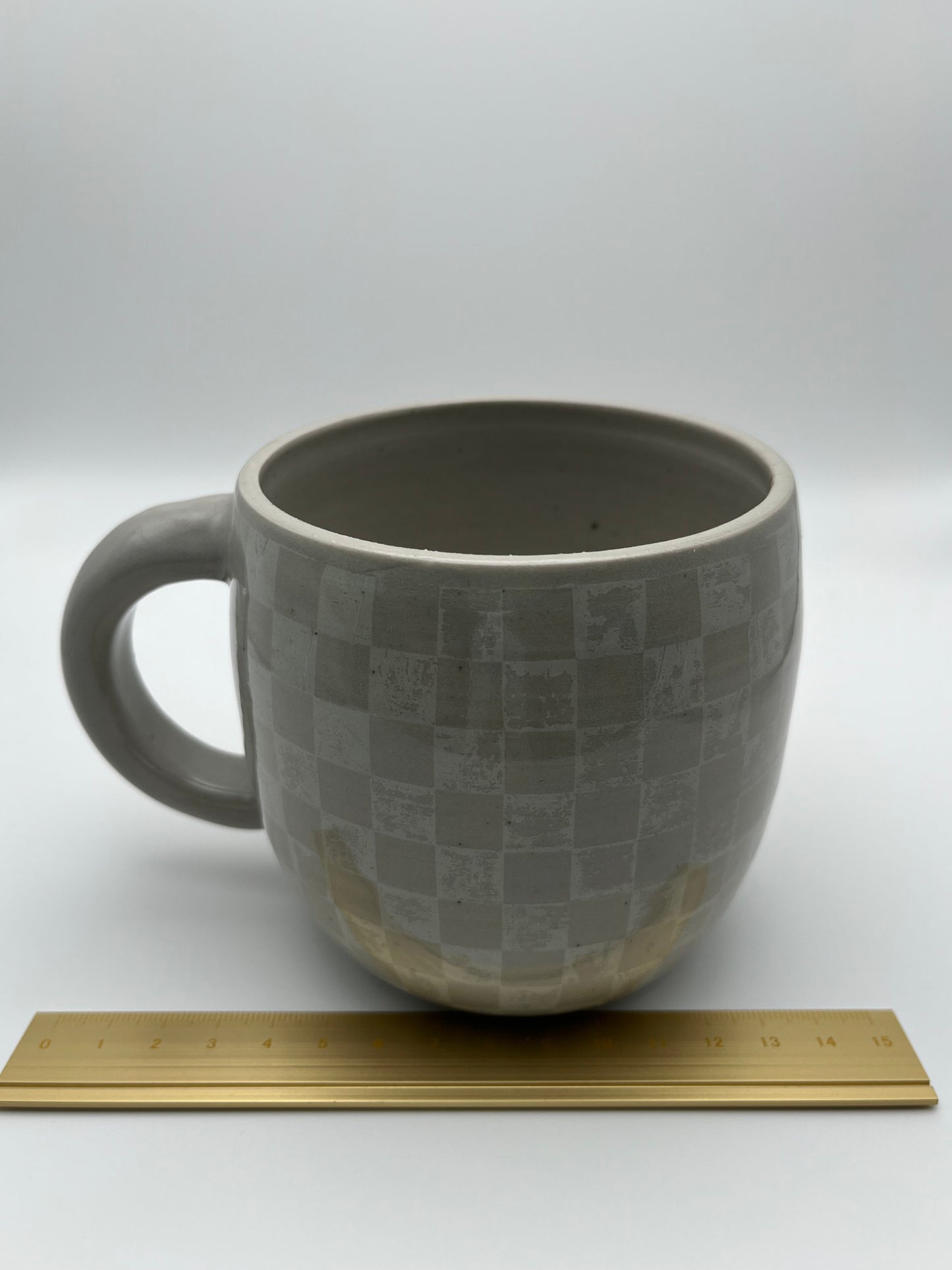 White Check Mug