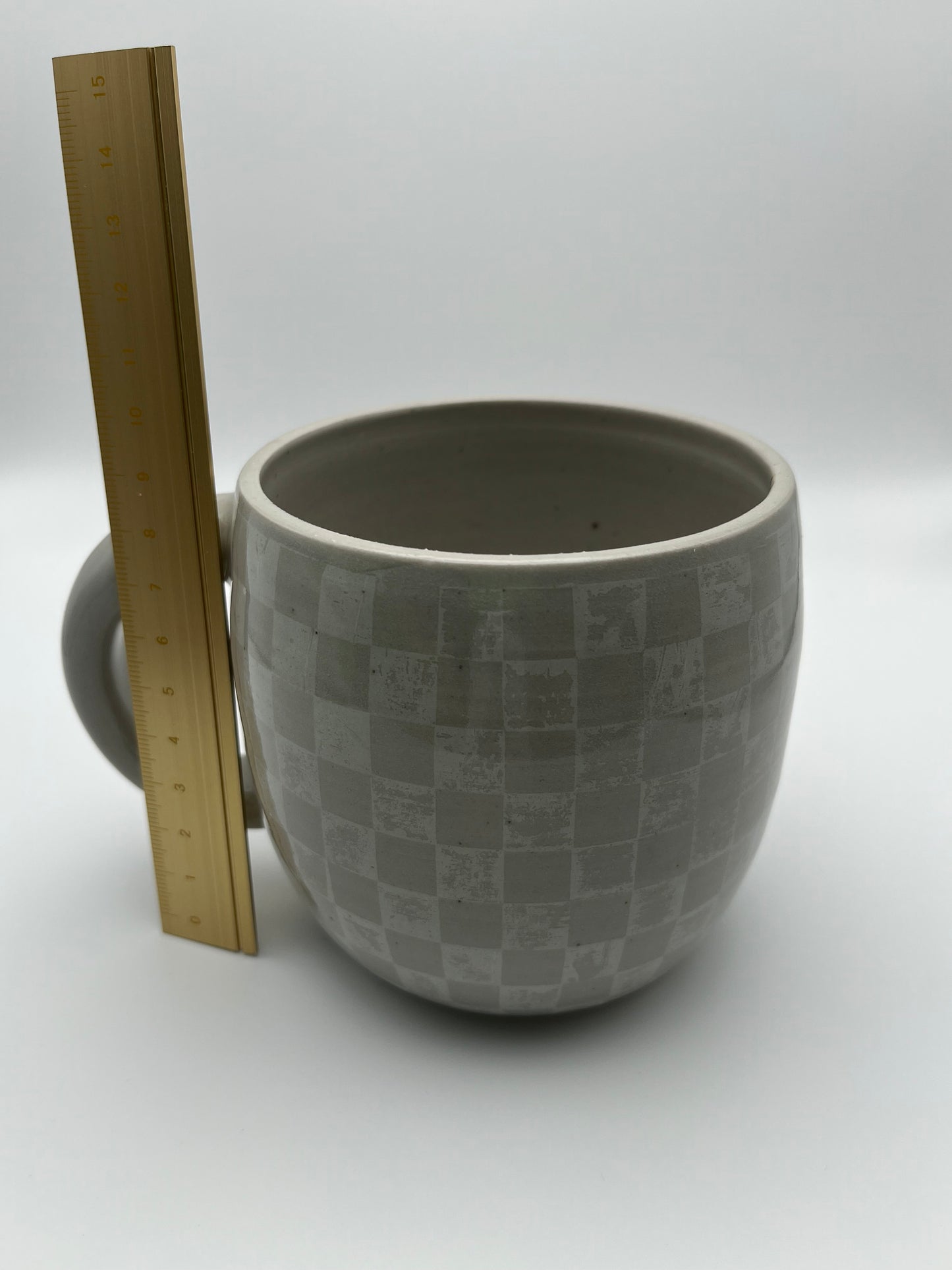 White Check Mug